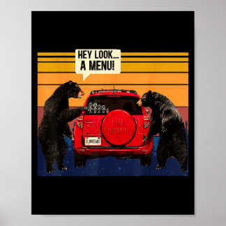 Affiche Hé Regarde Un Menu Camng Campeur, Rétro Vintage Dr