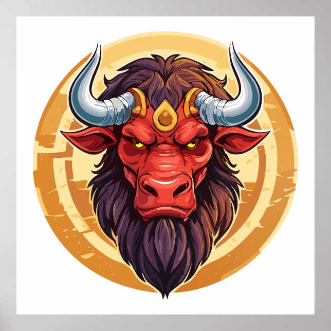 Affiche Head of a minotaur from greek mythology (Devant)