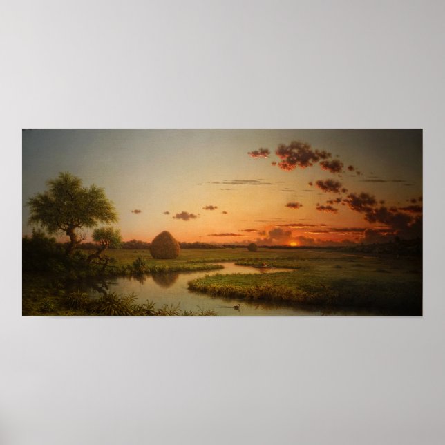 Affiche Heade - Coucher De Soleil Sur Les Marais 1867 (Devant)