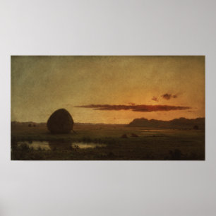 Affiche Heade - Coucher de soleil sur les prairies de Newb