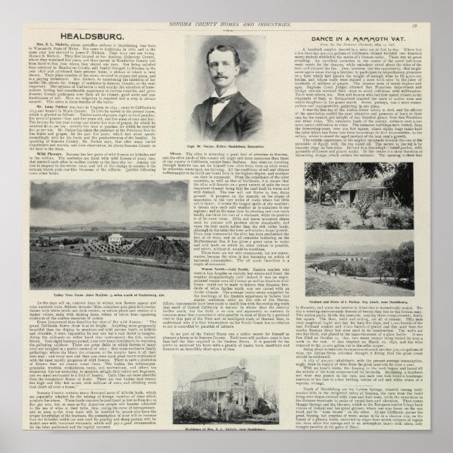 Affiche Healdsburg, Californie (Devant)