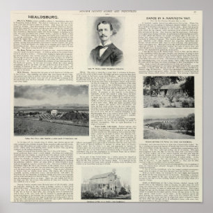 Affiche Healdsburg, la Californie