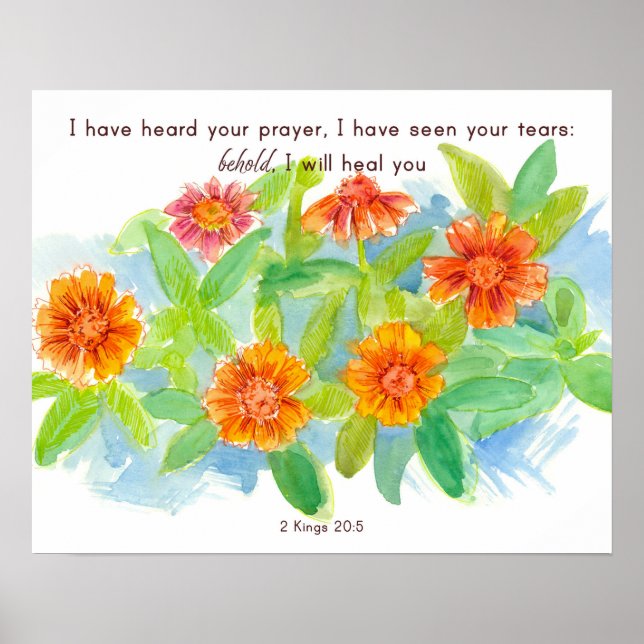 Affiche Health Christian Encouragement Scripture Marigolds (Devant)
