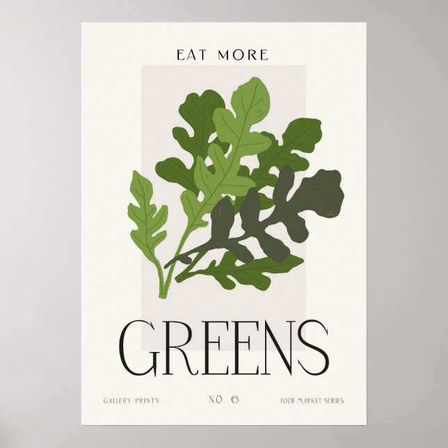 Affiche Healthy Living Greens Kitchen Wall Art Minimalist  (Devant)