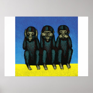 Affiche "HEAR no Evil, SEE no Evil, SPEAK no Evil"