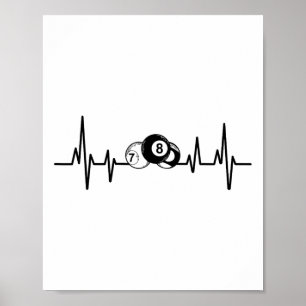 Affiche Hearbeat Pool Billard Lecteur Billard Cue