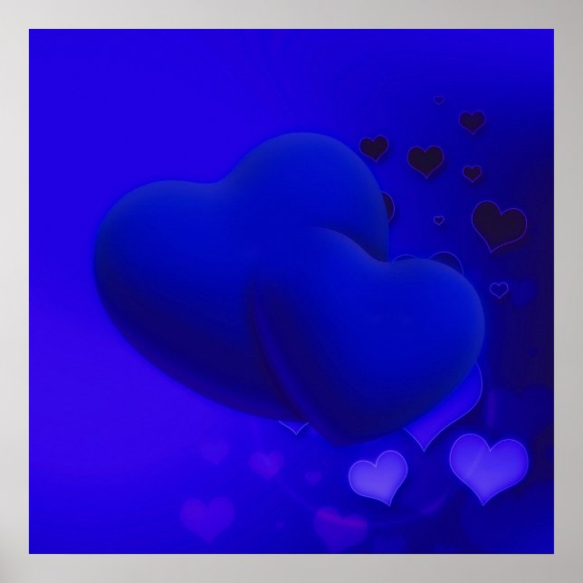 Affiche heart-629378 BLUE HEARTS LOVE WALLPAPER BACKGROUND (Devant)