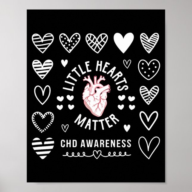 Affiche Heart Anatomy Valentine Little Heart Chd Awareness (Devant)