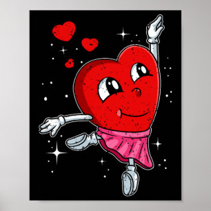 Affiche Heart Ballerina Valentines Journée Belle Ballet Da