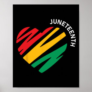 Affiche Heart Black History Afro American African Freedom