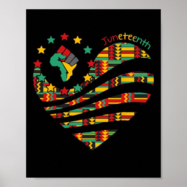 Affiche Heart Black History Afro American African Freedom (Devant)