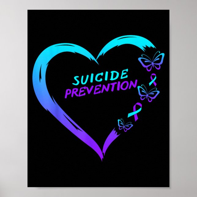 Affiche Heart Butterfly Suicide Prevention Awareness  (Devant)