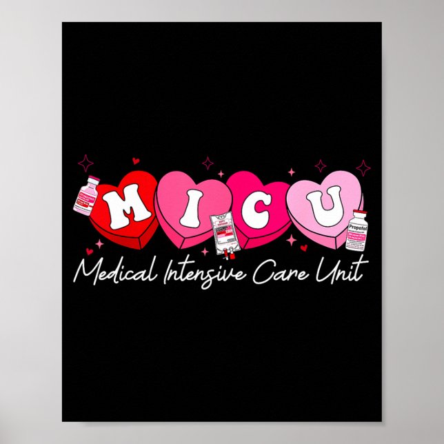Affiche Heart Candy Micu Nurse Valentine's Day Medical Cri (Devant)