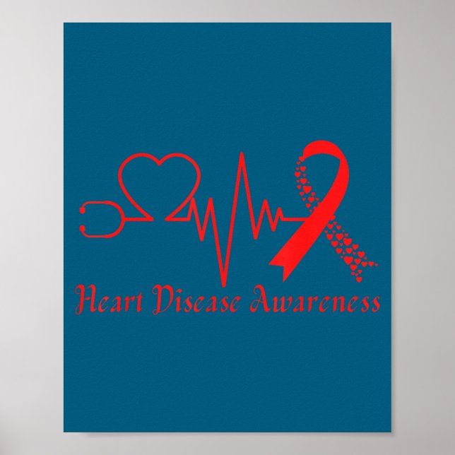 Affiche Heart Disease Awareness Go Red In February Health  (Devant)