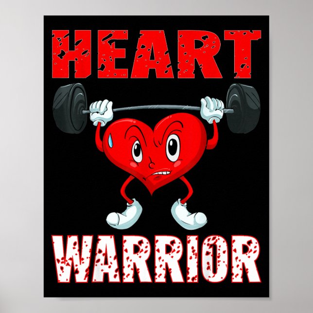 Affiche Heart Disease Awareness Heart Warrior Wear Red Hea (Devant)