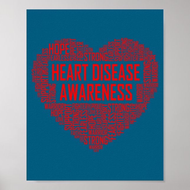 Affiche Heart Disease Awareness Red Heart Gift February We (Devant)