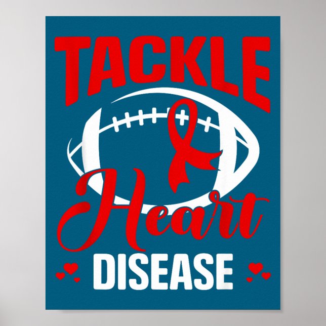 Affiche Heart Disease Awareness Red Heart Tackle Heart Dis (Devant)