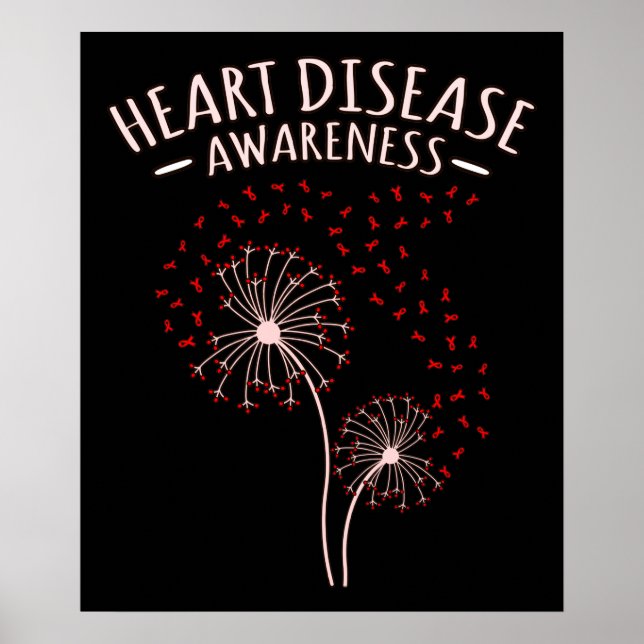 Affiche Heart Disease Awareness Trees Survivor Patient Gra (Devant)