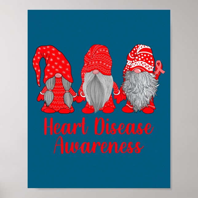 Affiche Heart Disease Awareness Wear Red In February Famil (Devant)