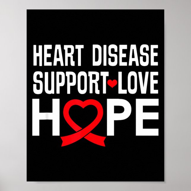 Affiche Heart Disease Suprt Love Hope Red Ribbon  (Devant)