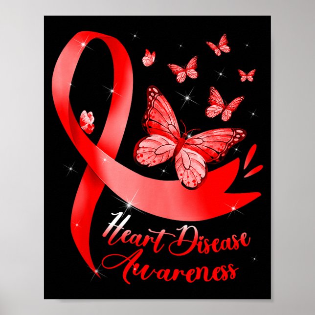 Affiche Heart Disease Warrior Red Ribbon Heart Disease Awa (Devant)