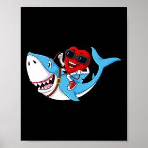 Affiche Heart équitation requin Saint Valentin's Fun Boys