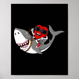 Affiche Heart équitation requin Saint Valentin's Fun Boys