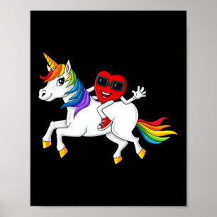 Affiche Heart équitation Unicorn Valentine's Day Fun Girls