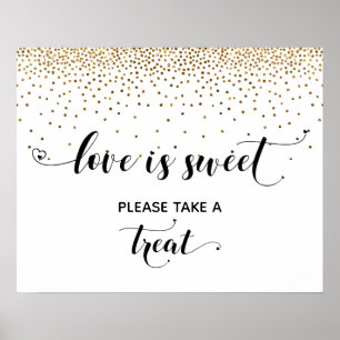 Affiche Heart & Gold Love is Sweet Dessert Panneau de tabl