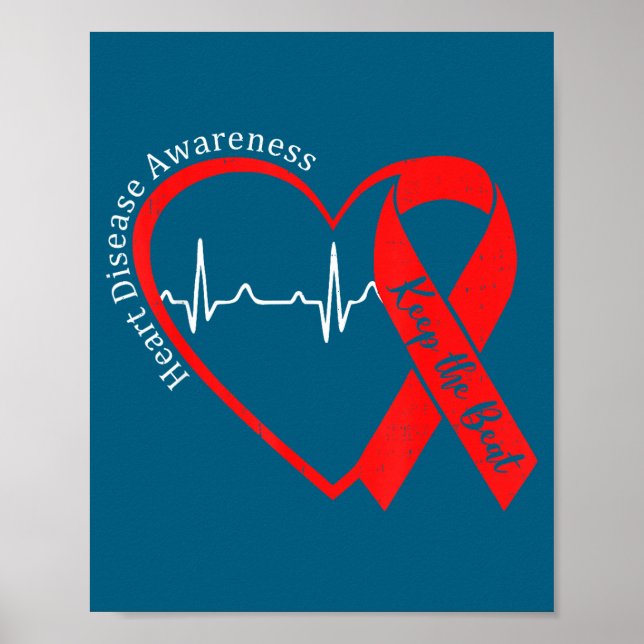 Affiche Heart Health Heart Disease Awareness Chd Heartbeat (Devant)