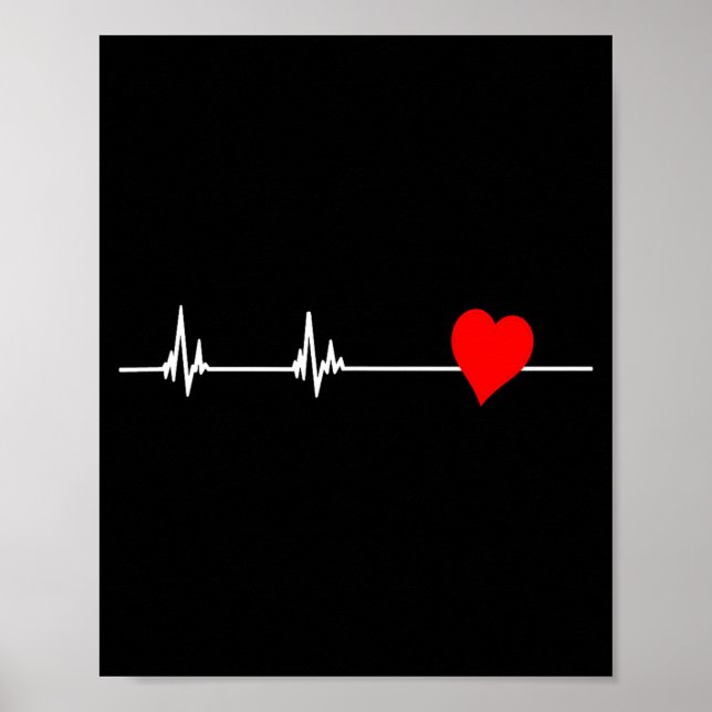 Affiche Heart Health Heart Disease Awareness Heartbeat Wom (Devant)