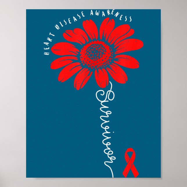 Affiche Heart Health Survivor Heart Disease Awareness Chd  (Devant)