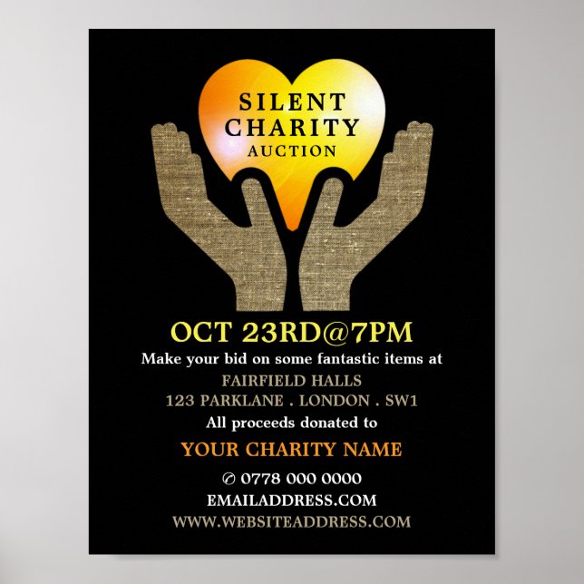 Affiche Heart in Hands, Silent Charity Auction Event (Devant)