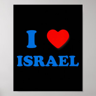 Affiche Heart Israel I Love Israel Independence Day Star O