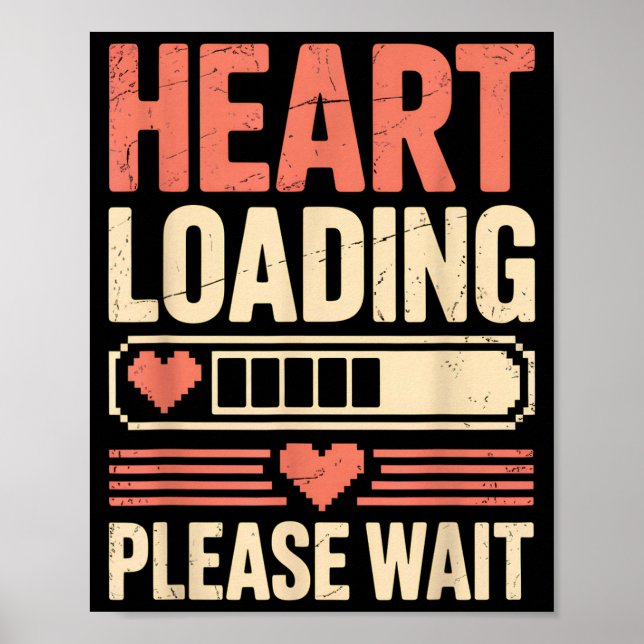 Affiche Heart Loading Please Wait Retro Xel Valentine Humo (Devant)