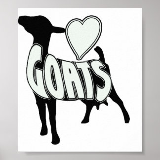 AFFICHE HEART LOVE GOATS LOGO ICON IMPRIMER