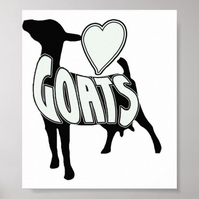 AFFICHE HEART LOVE GOATS LOGO ICON IMPRIMER (Devant)