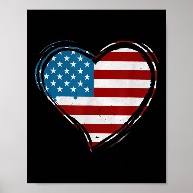Affiche Heart Memorial Day 25 mai Patriotic (Devant)
