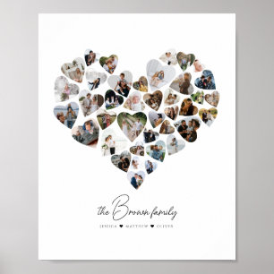 Affiche Heart Photo Collage 39 Photos Saint-Valentin