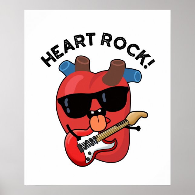 Affiche Heart Rock Funny Music Anatomy Pun  (Devant)