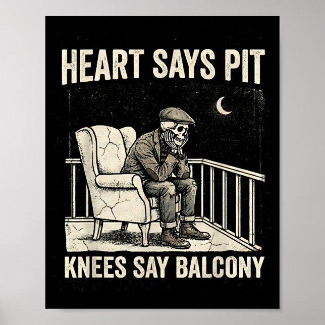 Affiche Heart Says T Knees Say Balcony Funny Old Men Music (Devant)