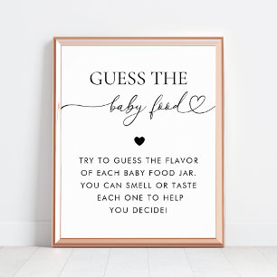 Affiche Heart Script Guess the Baby Food Shower Game