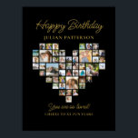 Affiche Heart Shaped Photo Collage Birthday Party Welcome<br><div class="desc">A super fun photo collage shaped like a heart - perfect for birthdays or any special day. Just add your photos and custom text to personalize. Easily change the background color too. So unique - makes a wonderful keepsake. Need this immediately? Purchase a Digital download of our poster and have...</div>