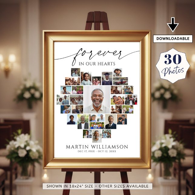 Affiche Heart Shaped Photo Collage Forever in Our Hearts (Créateur téléchargé)