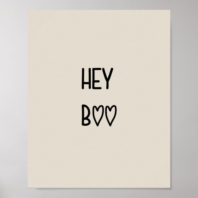Affiche Heart Typography Hey Boo (Devant)