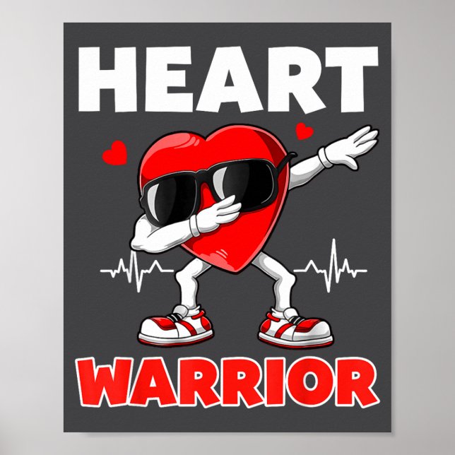 Affiche Heart Warrior Heart Disease Awareness Month Red He (Devant)