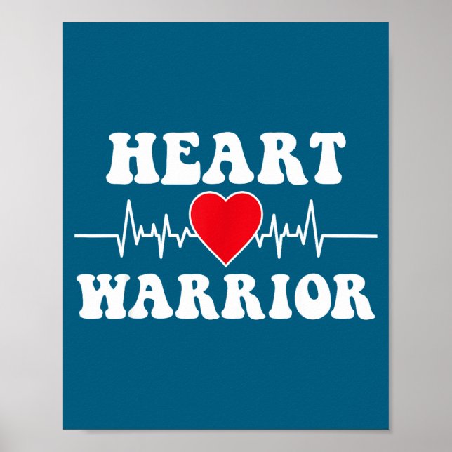 Affiche Heart Warrior Heart Disease Awareness Month Red He (Devant)
