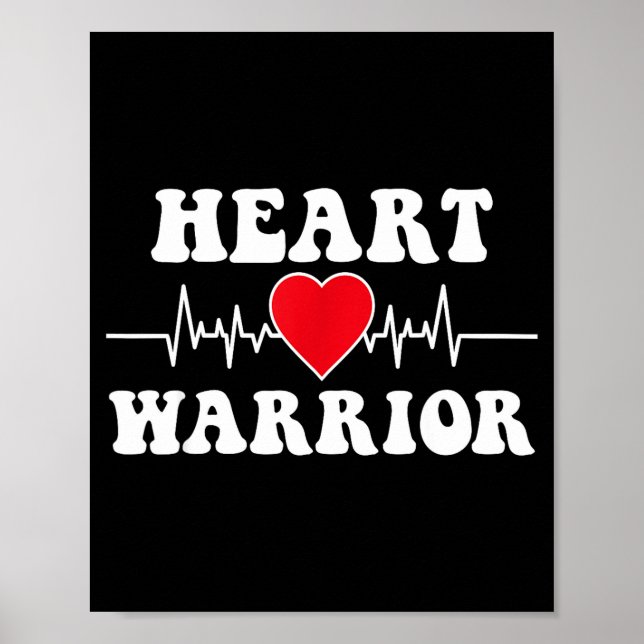 Affiche Heart Warrior Heart Disease Awareness Month Red He (Devant)