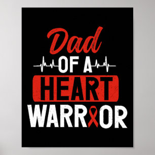Affiche Heart Warrior Papa Chd Maladie cardiaque congénita