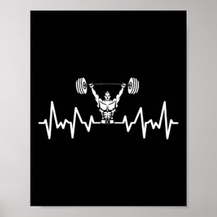 Affiche Heartbeat Barbell Bodybuilding Gym